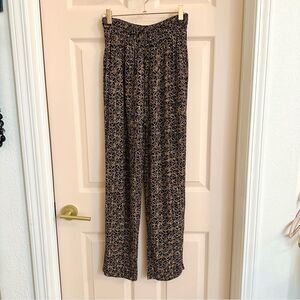 Carole Little Brown and Black Trousers with Geometric Print